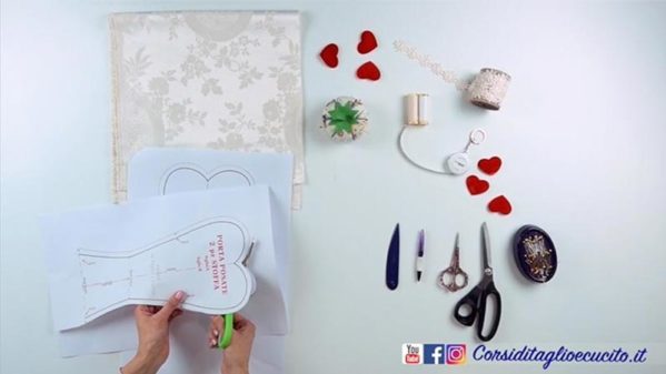 Cartamodello per portaposate a forma di cuore - immagine 2