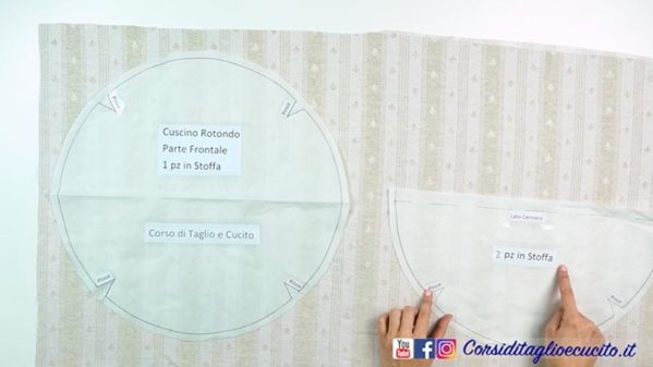 Cartamodello per cuscino rotondo - immagine 2