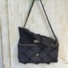 Pochette con l'intreccio in rafia nera a tracolla - immagine 3